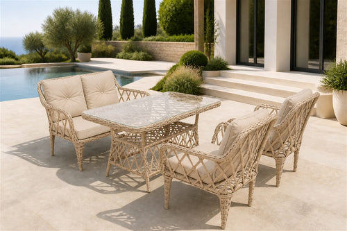 Ahlat Mini 4 Kişilik Rattan Balkon & Teras Takımı
