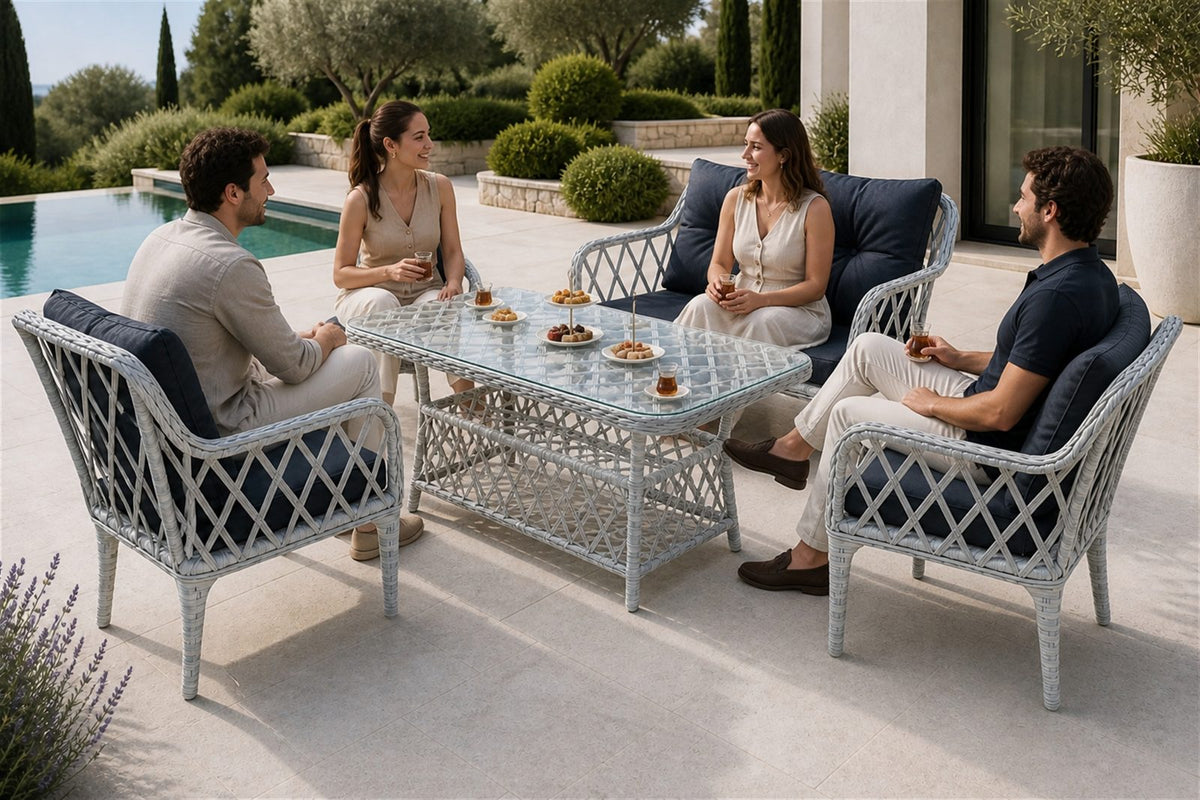 Ahlat Mini 4 Kişilik Rattan Balkon & Teras Takımı