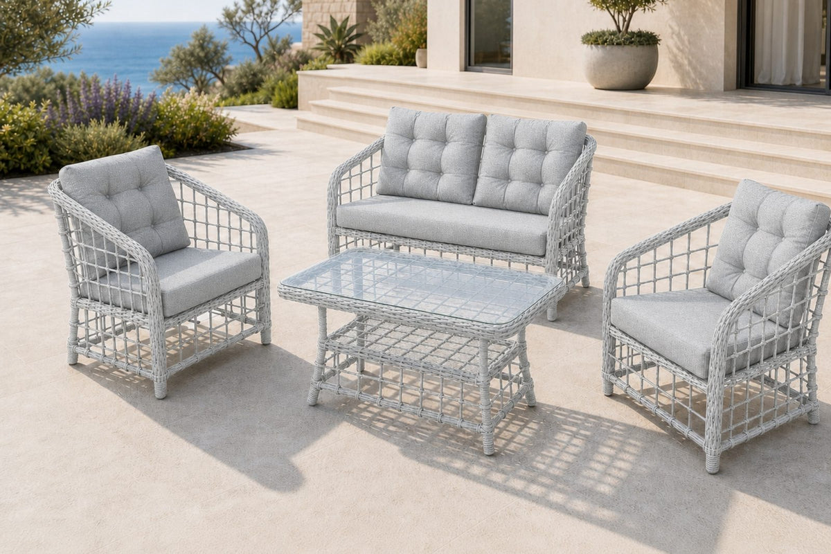 Atakum 4 Kişilik Minderli Rattan Bahçe Oturma Grubu