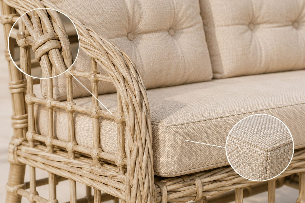 Atakum 4 Kişilik Minderli Rattan Bahçe Oturma Grubu