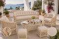 Bodrum 5 Kişilik Kapitoneli Minderli Rattan Bahçe Oturma Grubu