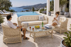 Bodrum 5 Kişilik Kapitoneli Minderli Rattan Bahçe Oturma Grubu