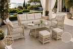 Divarese Maxi 6 Kişilik Minderli Rattan Bahçe & Teras Takımı