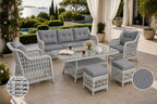 Divarese Maxi 6 Kişilik Minderli Rattan Bahçe & Teras Takımı