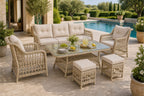 Divarese Maxi 6 Kişilik Minderli Rattan Bahçe & Teras Takımı