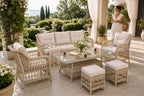 Divarese Maxi 6 Kişilik Minderli Rattan Bahçe & Teras Takımı