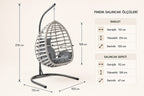 Fındık Tekli Rattan Bahçe & Balkon Salıncağı