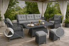 Kapadokya Maxi 6 Kişilik Minderli Rattan Bahçe & Teras Takımı