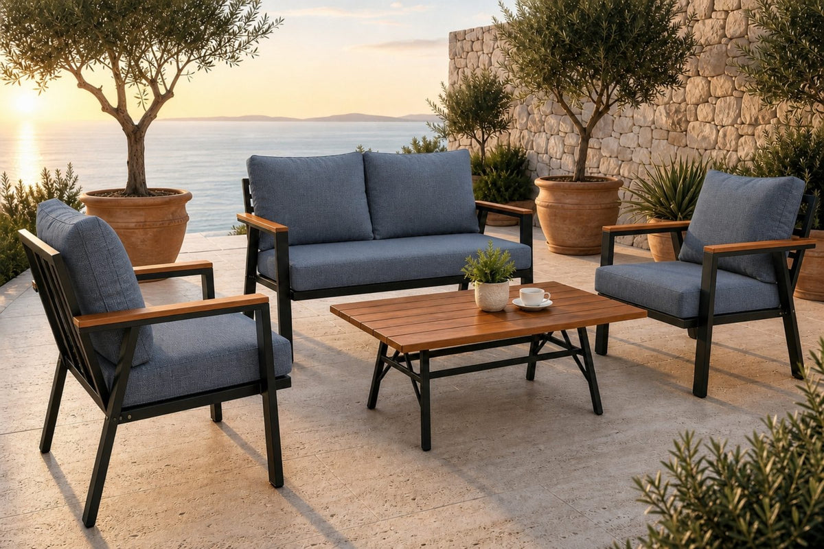Zelve 4 Kişilik Minderli Bahçe & Balkon Oturma Grubu