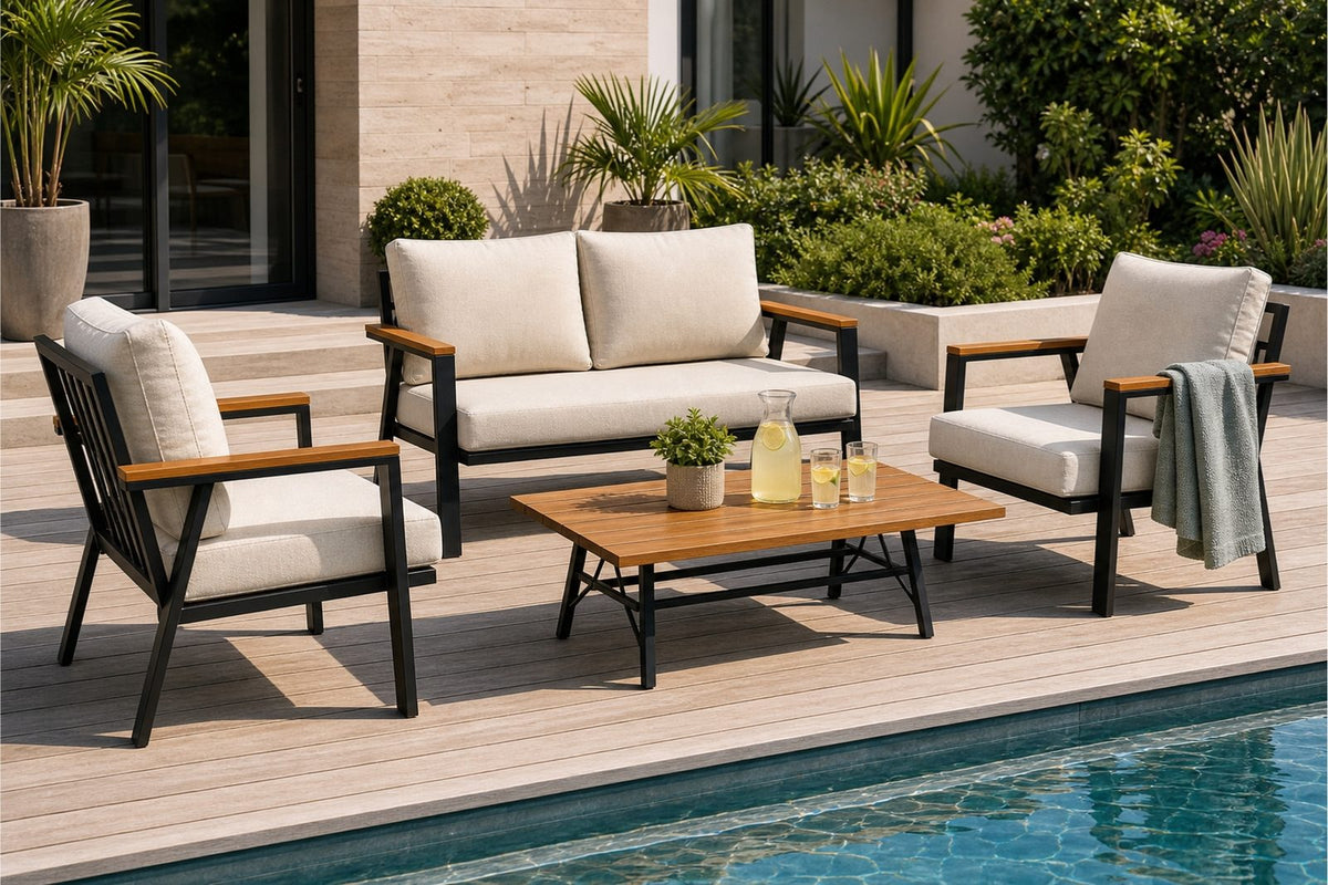 Zelve 4 Kişilik Minderli Bahçe & Balkon Oturma Grubu